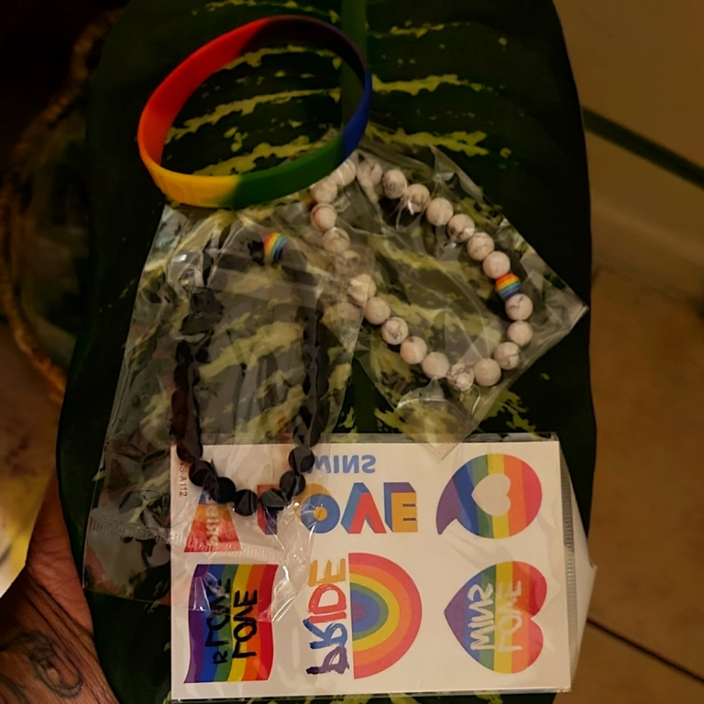 Pride Rainbow 🌈 Two Bracelets, Armband and Temporary Tattoos bundle ✨️